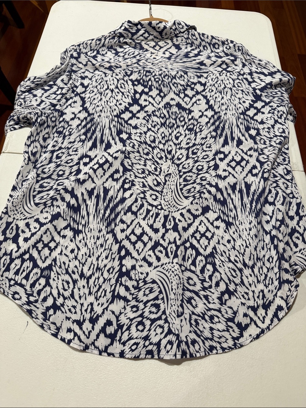 Lilly Pulitzer Navy & White Ikat Print Button-Down Shirt Casual Office Preppy L - Picture 12 of 12